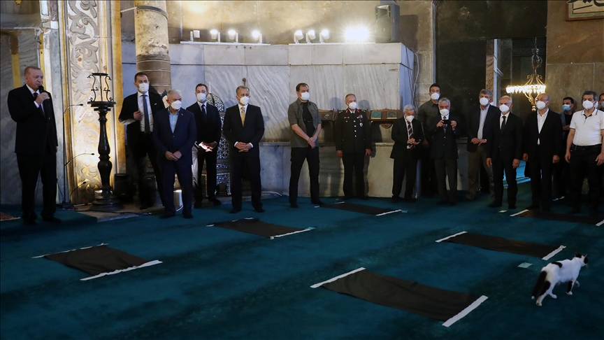 اردوغان نماز جمعه را در مسجد ایاصوفیه اقامه کرد