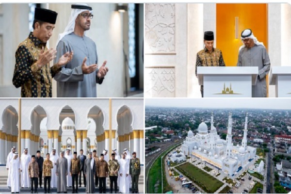 افتتاح مسجد شیخ زاید با حضور رئیس امارات در اندونزی