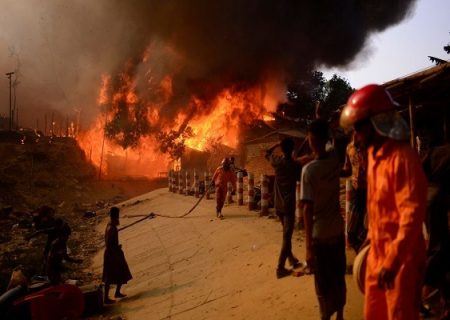 آتش‌سوزی در کمپ پناهندگان روهینگیا