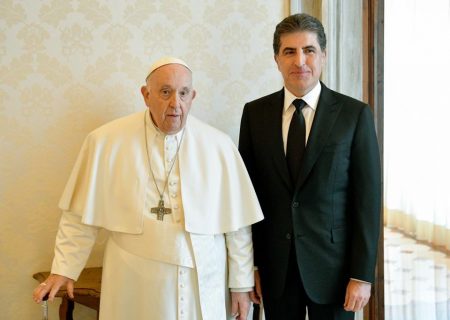 رئیس اقلیم کردستان عراق با پاپ فرانسیس دیدار کرد