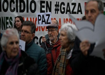 تظاهرات کاتولیک‌‌ها در اسپانیا علیه جنایات رژیم صهیونیستی