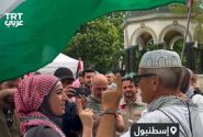 ویدئو| مرد آمریکایی شرکت کننده در تظاهرات همبستگی با غزه مسلمان شد