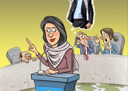 هراس پارلمان اروپا از چفیه فلسطینی